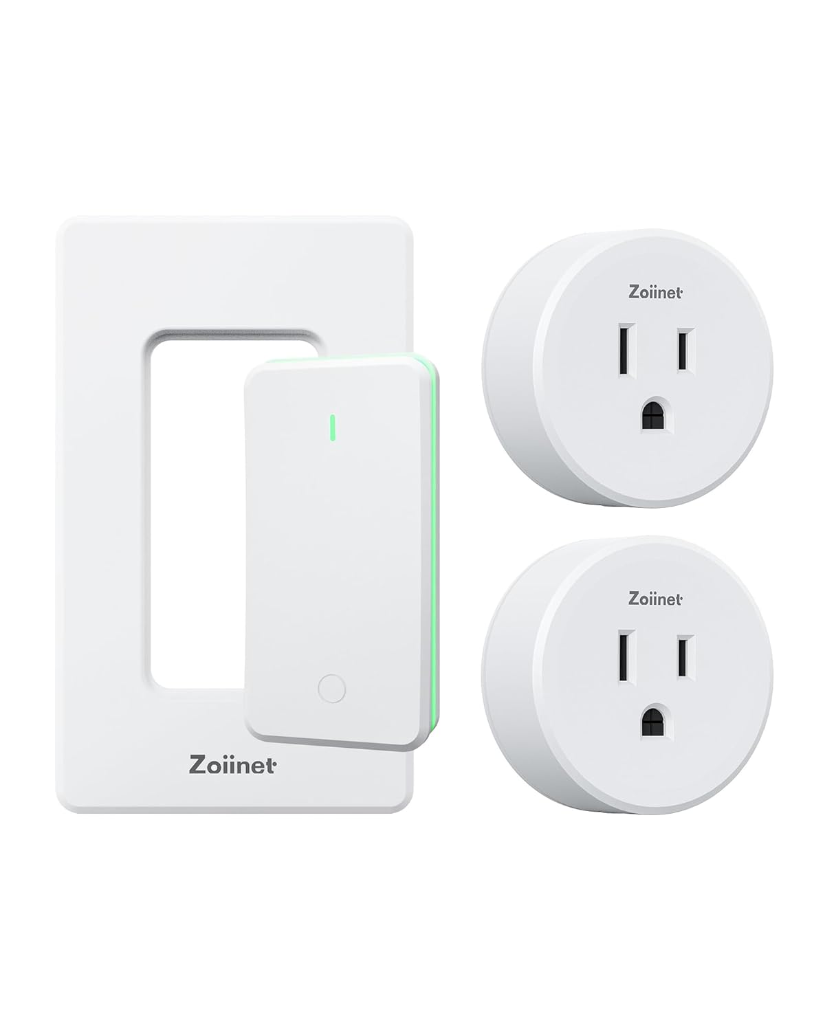 Zoiinet Remote Control Outlet Plug Switch, Buckle Design & Removable Wireless Light Switch, No Wiring Needed, 300 ft, 15A\/1500W, Programmable, for Household Appliances(2 Pack)