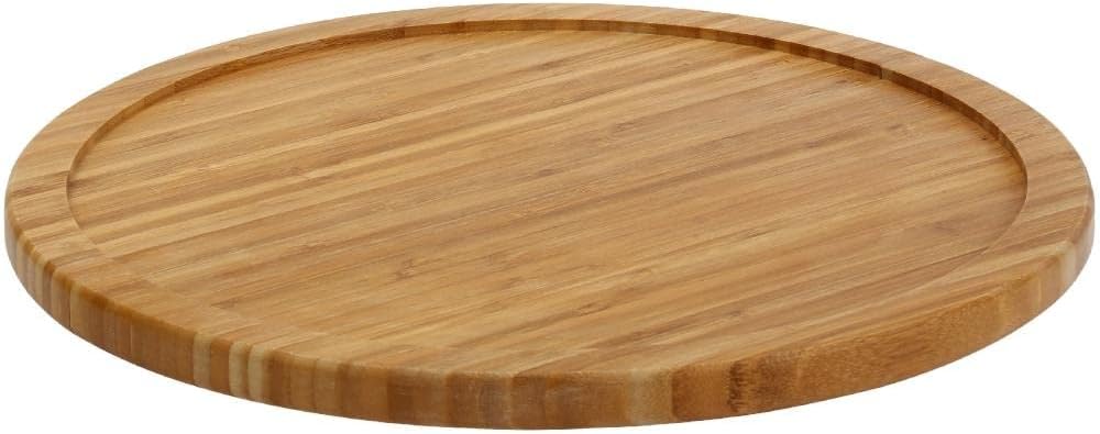 YBM Home Bamboo Wooden Non-Skid Lazy Susan Turntable Fully Rotating Pantry Cabinet