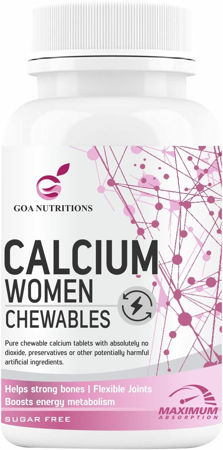 GOA NUTRITIONS Calcium Tablets for Women,Magnesium Zinc Supplement Joint Support with Vitamin D3, B12 Supplements to Promote Bone Health & Supports Muscle Function for Women-120 Tablet