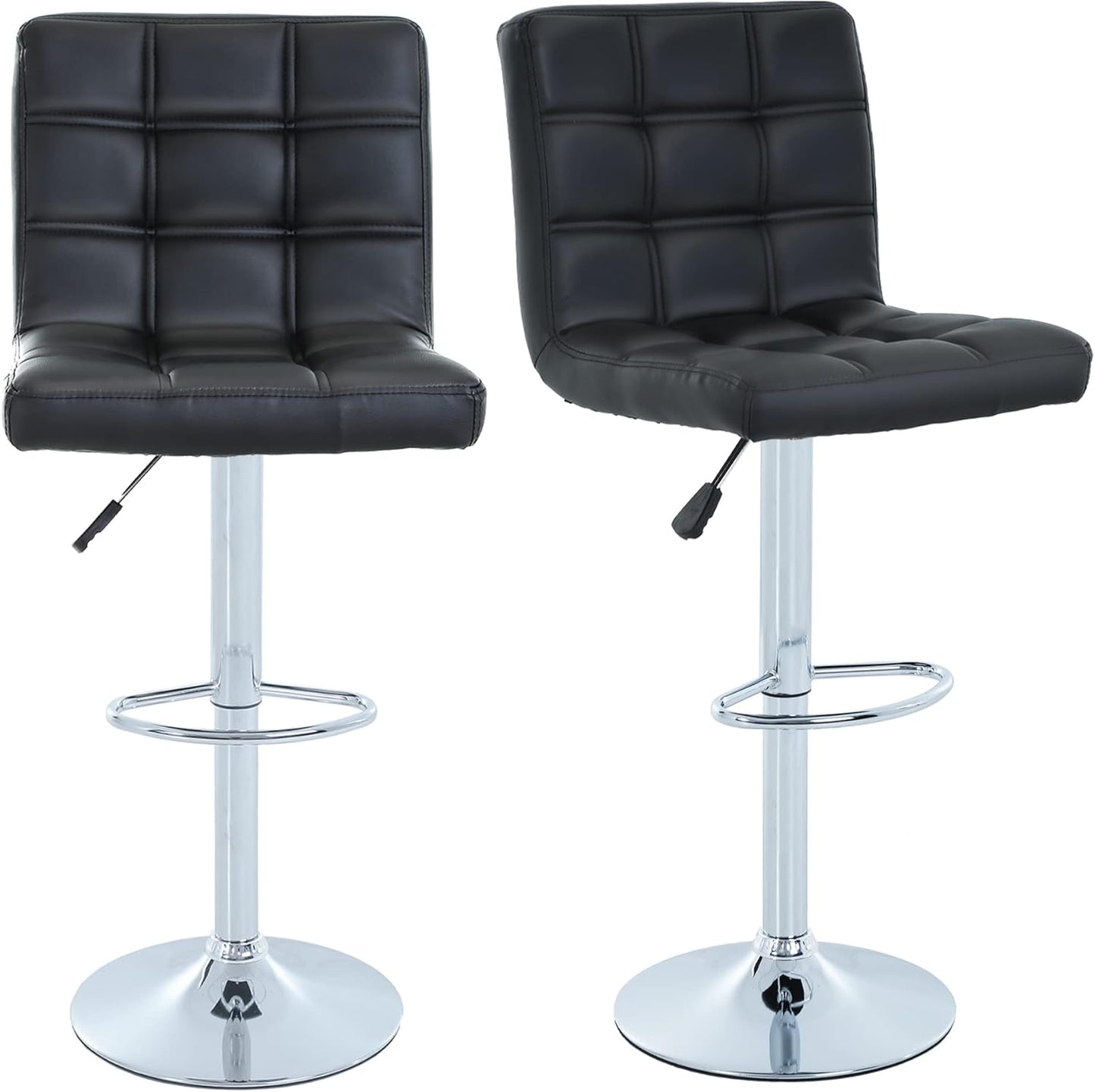BestOffice Modern Bar Stool Set of 2 Barstools Height Adjustable Counter Height Swivel Bar Stool PU Leather Bar Chairs Hydraulic Dining Room Chairs Home Kitchen Stools