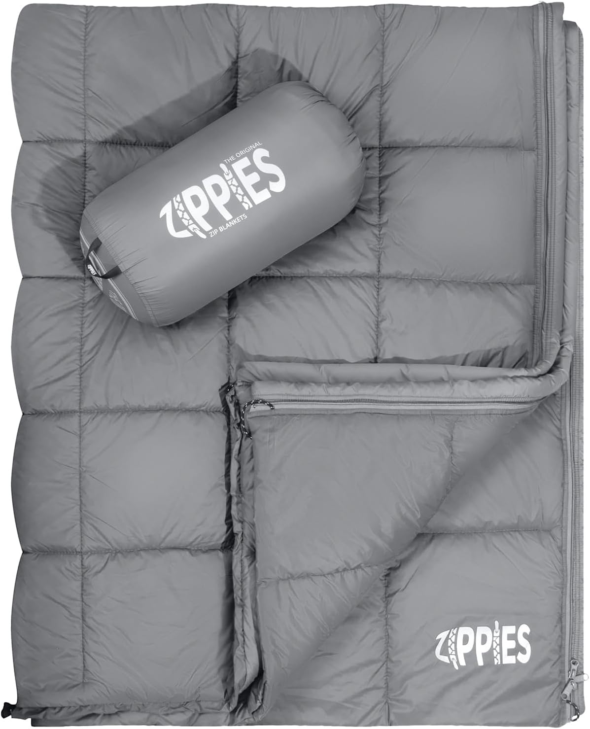 ZIPPIES 3M Thinsulate Insulation Puffy Camping Blanket for Cold Weather, Queen Size Warm Camping Quilt with Zipper, Waterproof Outdoor Sleeping Bag for Hammock, Cozy & Versatile Gift for Men and Women