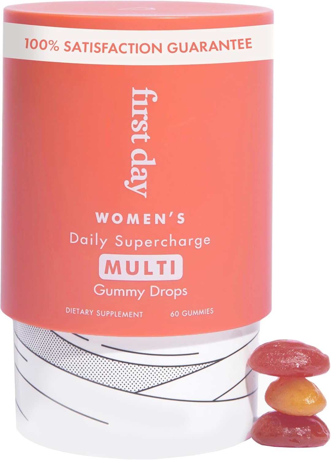 FIRST DAY Women\u2019s Daily Supercharge Multivitamin Gummies \u2013 Includes Methylfolate & Methylcobalamin B12, Vitamins A, B1, B6, C, D3, E & K + Magnesium, Zinc, Biotin \u2013 Only 2g Sugar \u2013 30 Day Supply