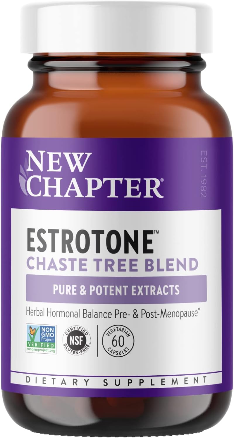 New Chapter Peri-Menopause Supplement - Estrotone Herbal Hormone-Balance Blend with Black Cohosh to Reduce Hot Flashes & Night Sweats - 60 ct Vegetarian Capsule