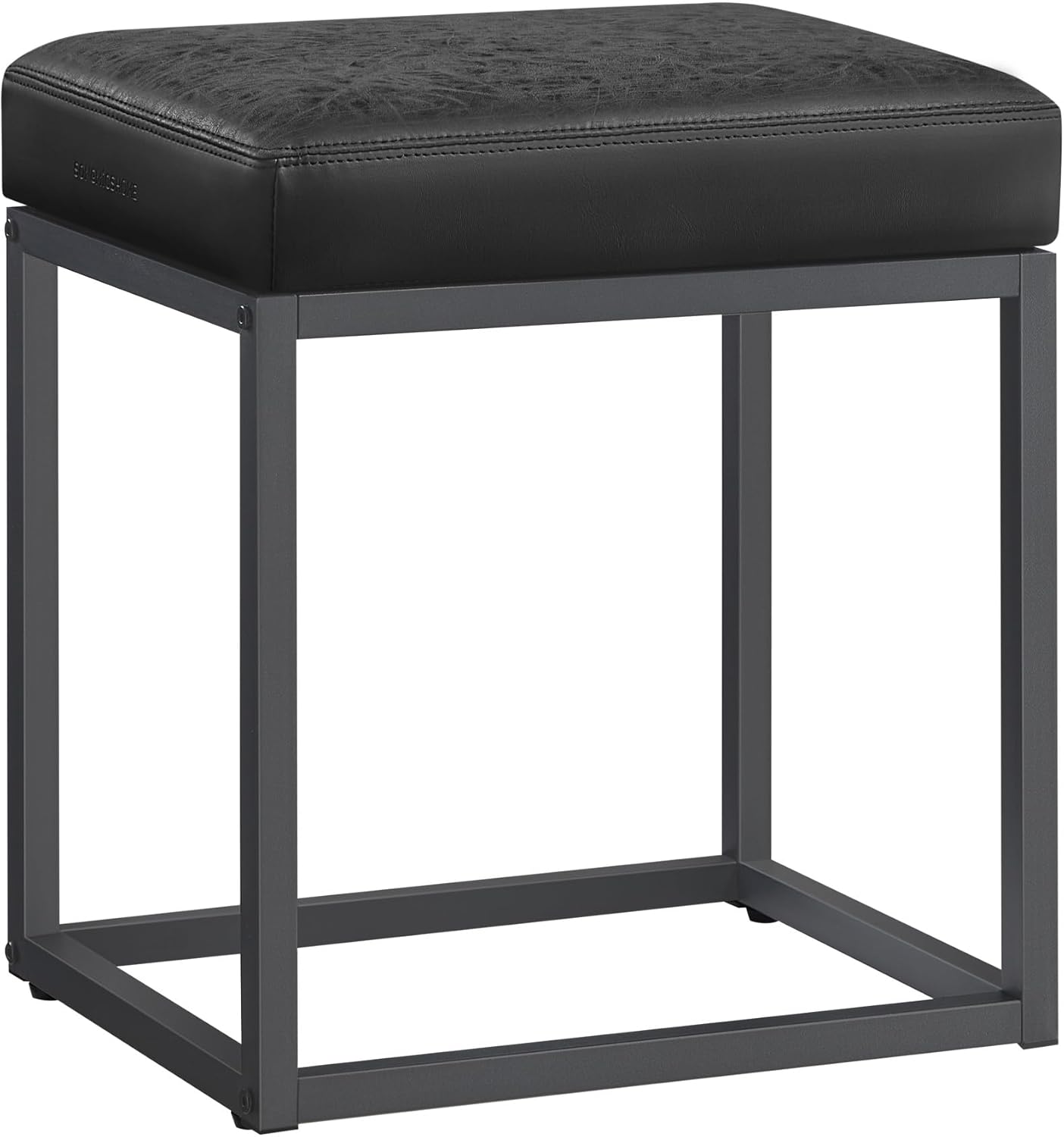 SONGMICS HOME LUIZ Collection - Ottoman Footstool, Rectangle Ottoman, Vanity Chair Stool, Footrest, Reversible Top, Side Table, Max. Load 660 lb, Bedroom Living Room Entryway, Ink Black ULOM079B01