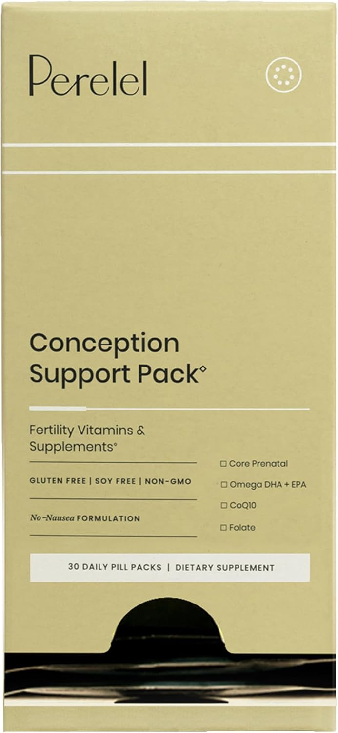 Perelel - Conception Support Pack - Prenatal DHA Omega 3 Vitamins for Women, Family Planning + Fertility Support* - Gluten, Dairy and Soy-Free + Non-GMO (30 Daily Pill Packs)