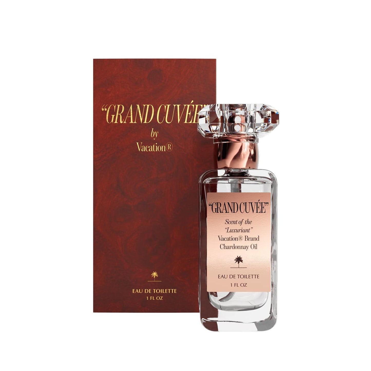 “GRAND CUVÉE” Eau de Toilette by Vacation Sunscreen, Amber Vanilla Perfume for Women & Men, Unisex Summer Scent with Argan, Peach, Cedarwood & Vanilla Bean, 1 Fl. Oz.