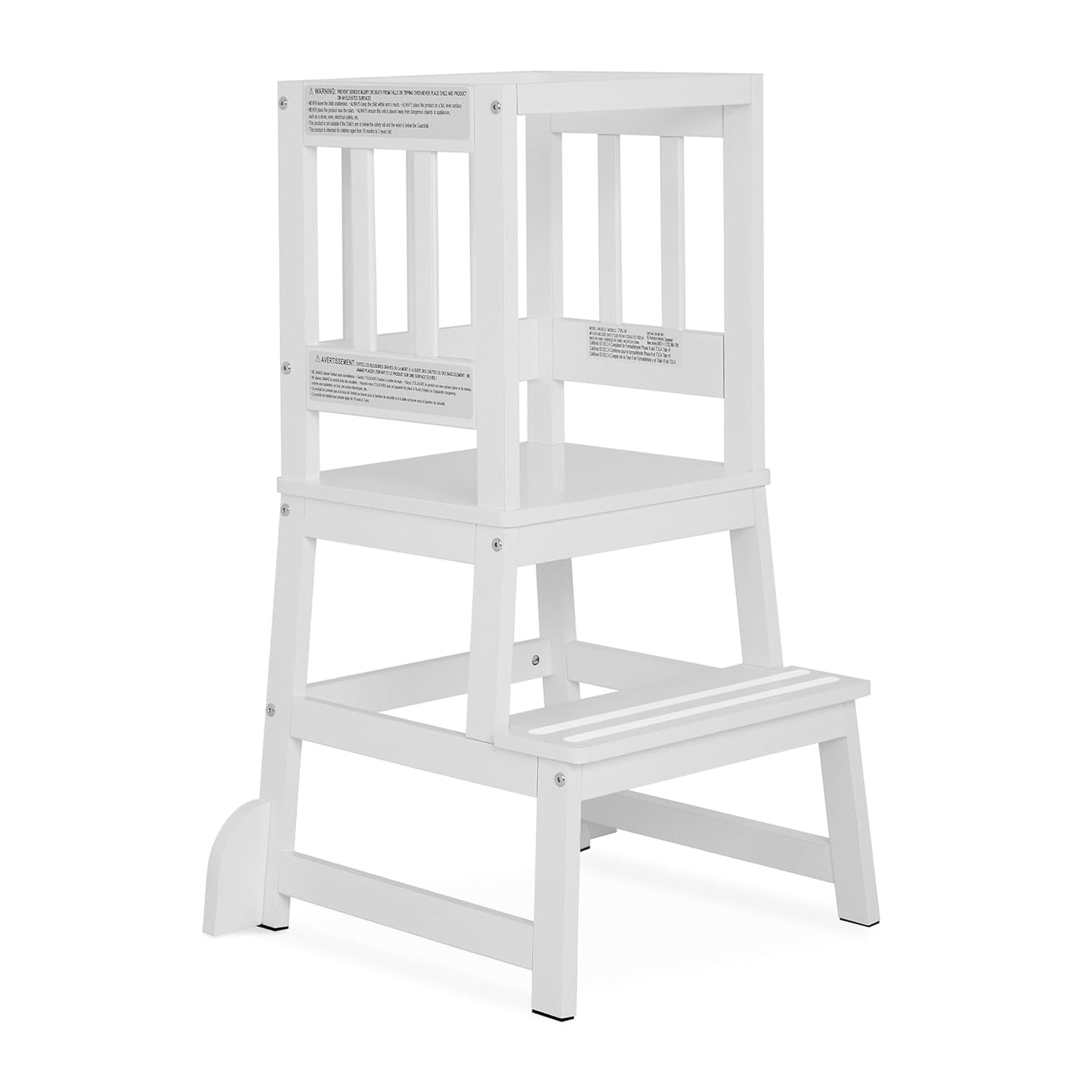 Dream On Me 2-in-1 Funtastic Tower and Step Stool, Easy to Assemble, Multi-Purpose Stool with Non-Toxic Paint Finish, Made of Solid Pinewood, White