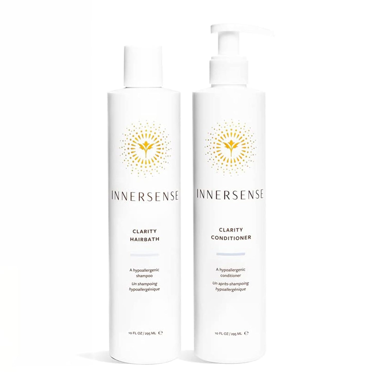 Innersense Organic Beauty - Natural Clear + Calm Hypoallergenic Clarity Hairbath + Conditioner Duo | Non-Toxic, Cruelty-Free Haircare (10 fl oz | 295 ml)