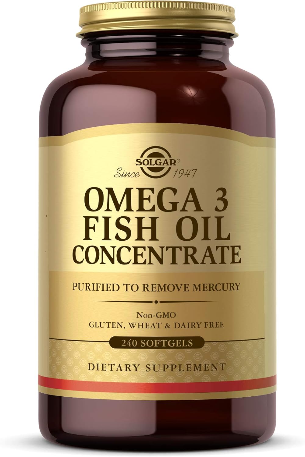 Solgar Omega-3 Fish Oil Concentrate, 240 Softgels - Support for Cardiovascular, Joint & Brain Health - Contains EPA & DHA Omega 3 Fatty Acids - Non GMO, Gluten Free, Dairy Free - 120 Servings