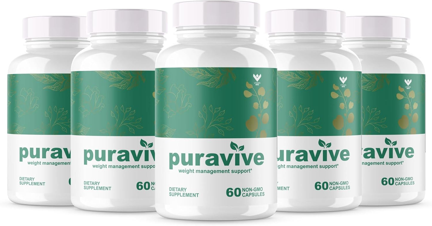 (5 Pack) Puravive - Puravive Capsules, Puravive Pills, Puravive Capsules, Puravive Exotic Rice Method, Purevive, Puravive BAT Levels Exotic Rice Method Reviews - 5 Month Supply (300 Capsules)
