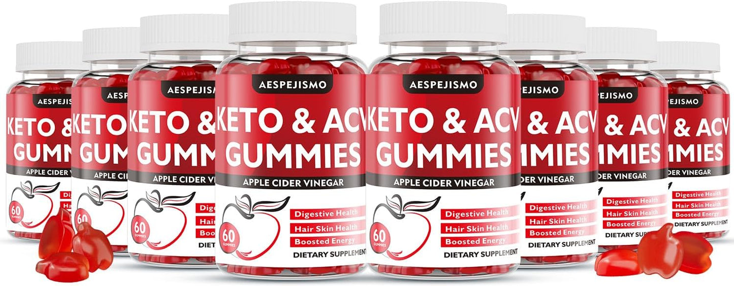 Keto ACV Gummies 1500MG – Premium Apple Cider Vinegar Formula with Pomegranate, Beet Juice, Vitamin B12 B6 – Vegetarian Friendly 480 Gummys