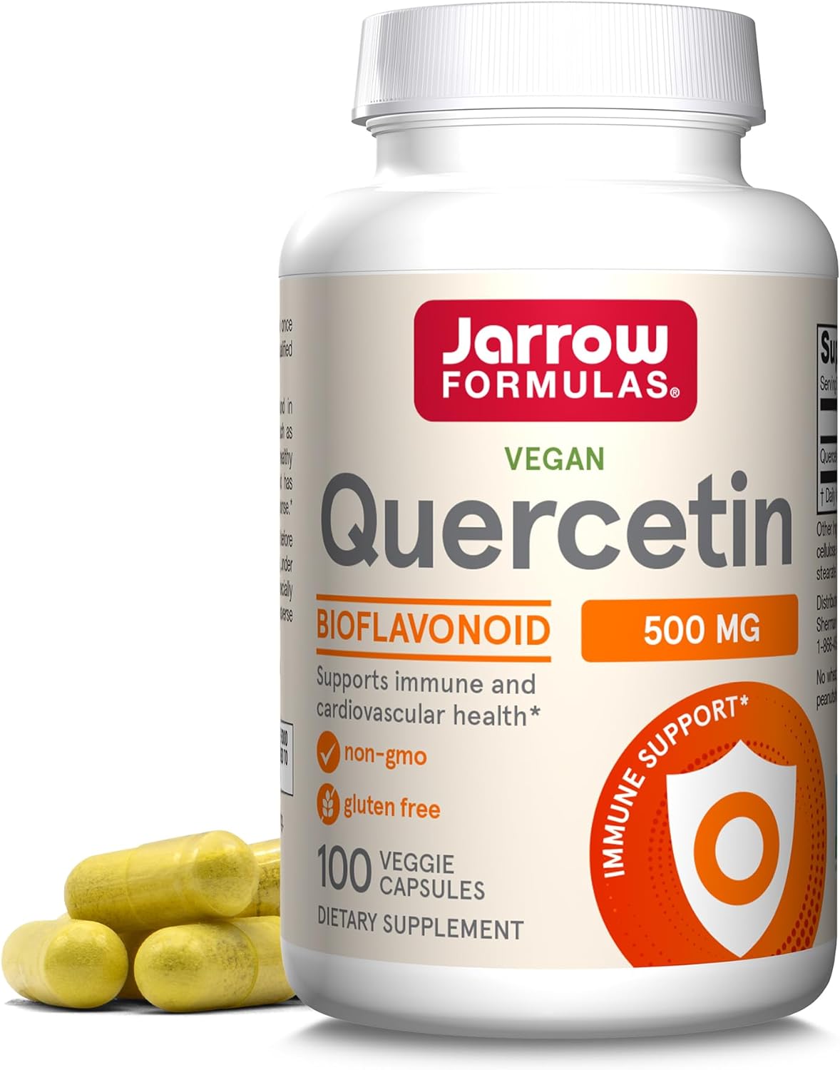 Jarrow Formulas Quercetin Wellness Formula Capsules 500 mg, Immune Support Supplement, Antioxidant for Cardiovascular Health, 100 Veggie Capsules