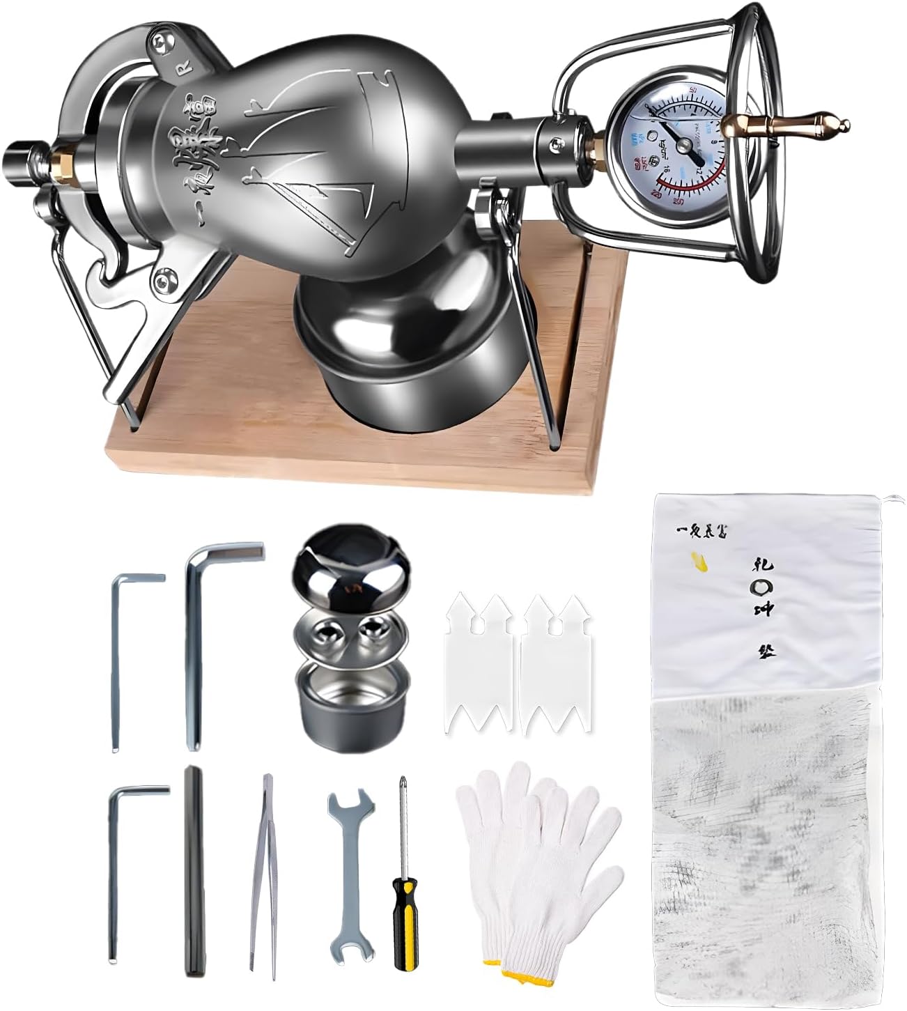 ZZYYZZ Hot Air Popcorn Machine, Chinese Popcorn Maker, High Pressure Popcorn Maker, Stainless Steel Popcorn Popper, for Home Party, Large 260ml
