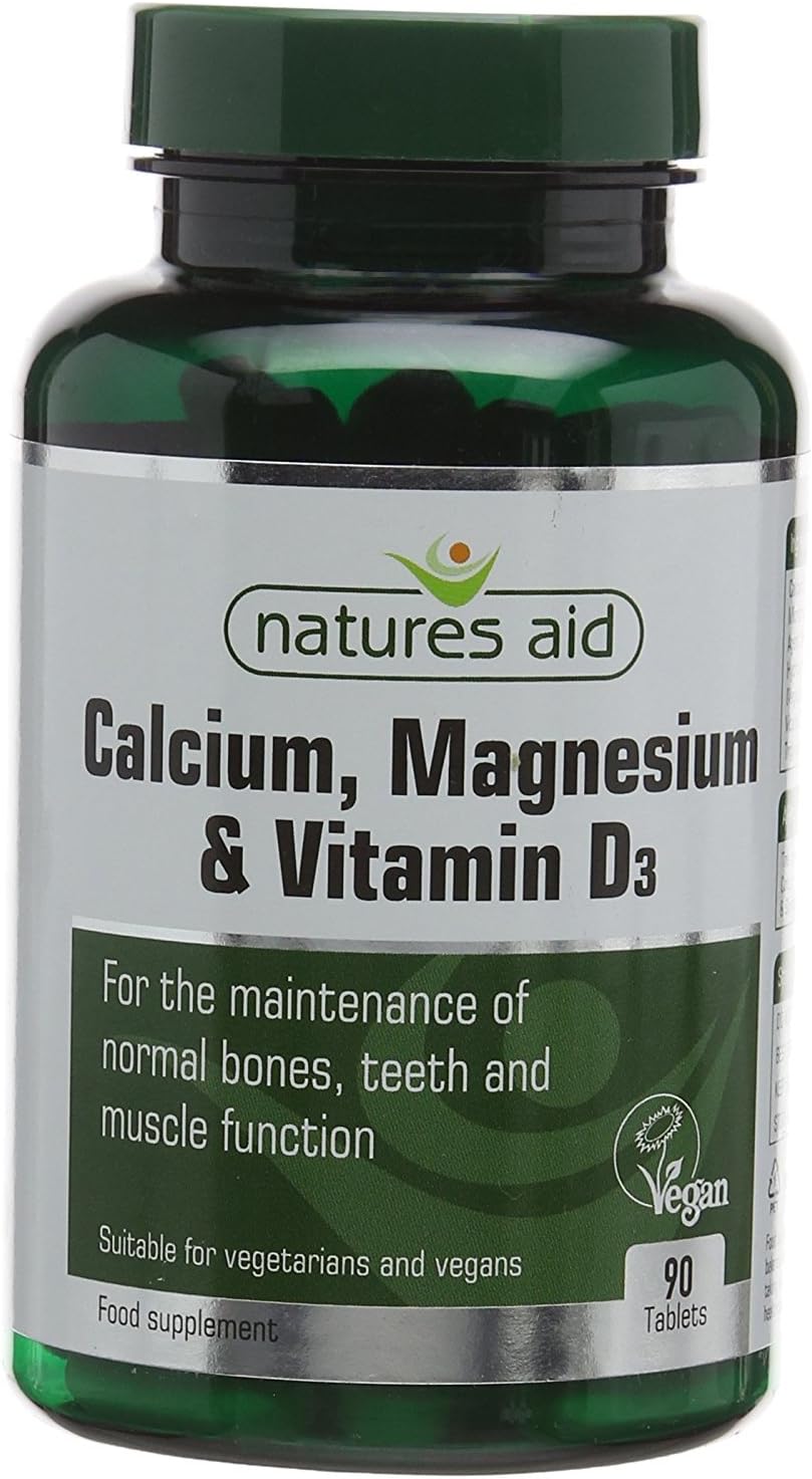 Natures Aid Calcium, Magnesium & Vitamin D3-90 Tablets (Pack of 2)