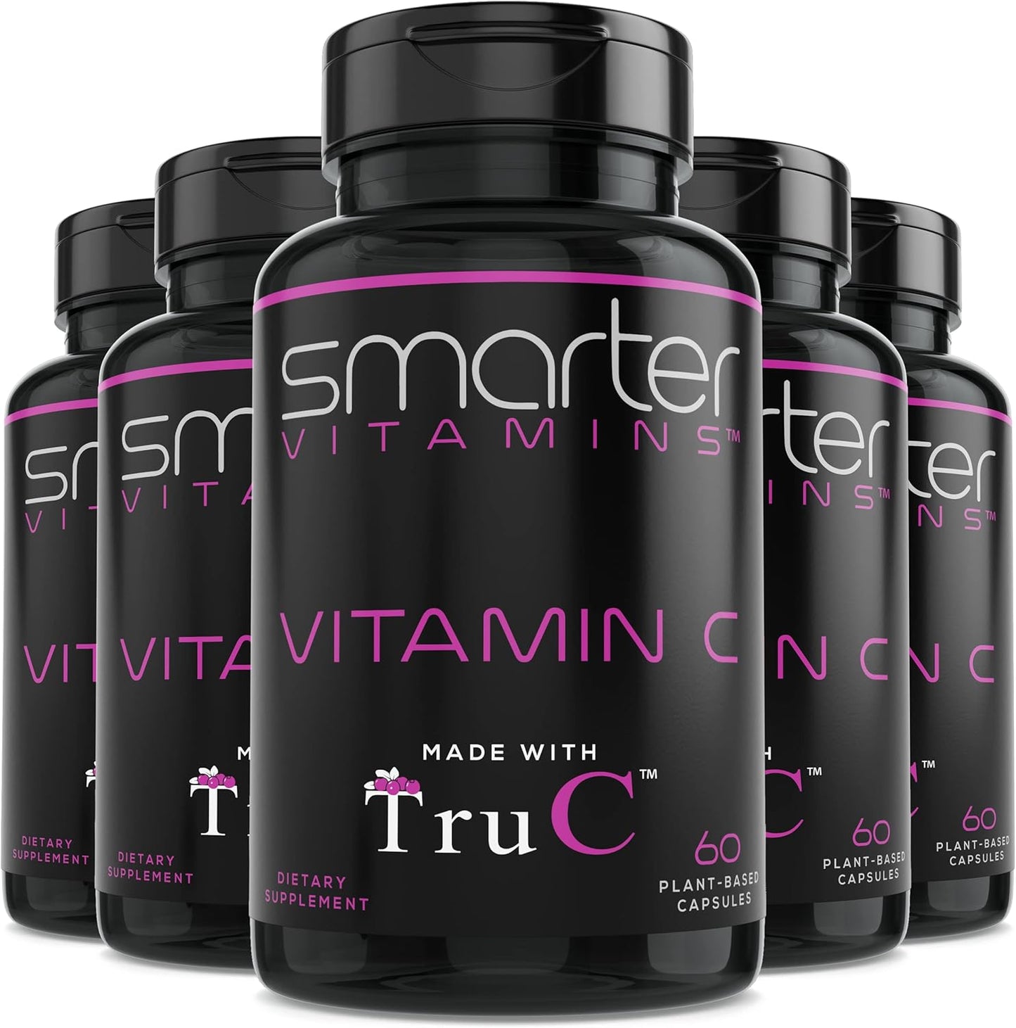 (5 Pack) Raw Whole Food Vitamin C Natural Immune Support from Berries, Premium Antioxidants, Bioflavonoids & Polyphenols, 300 Vegan Capsules