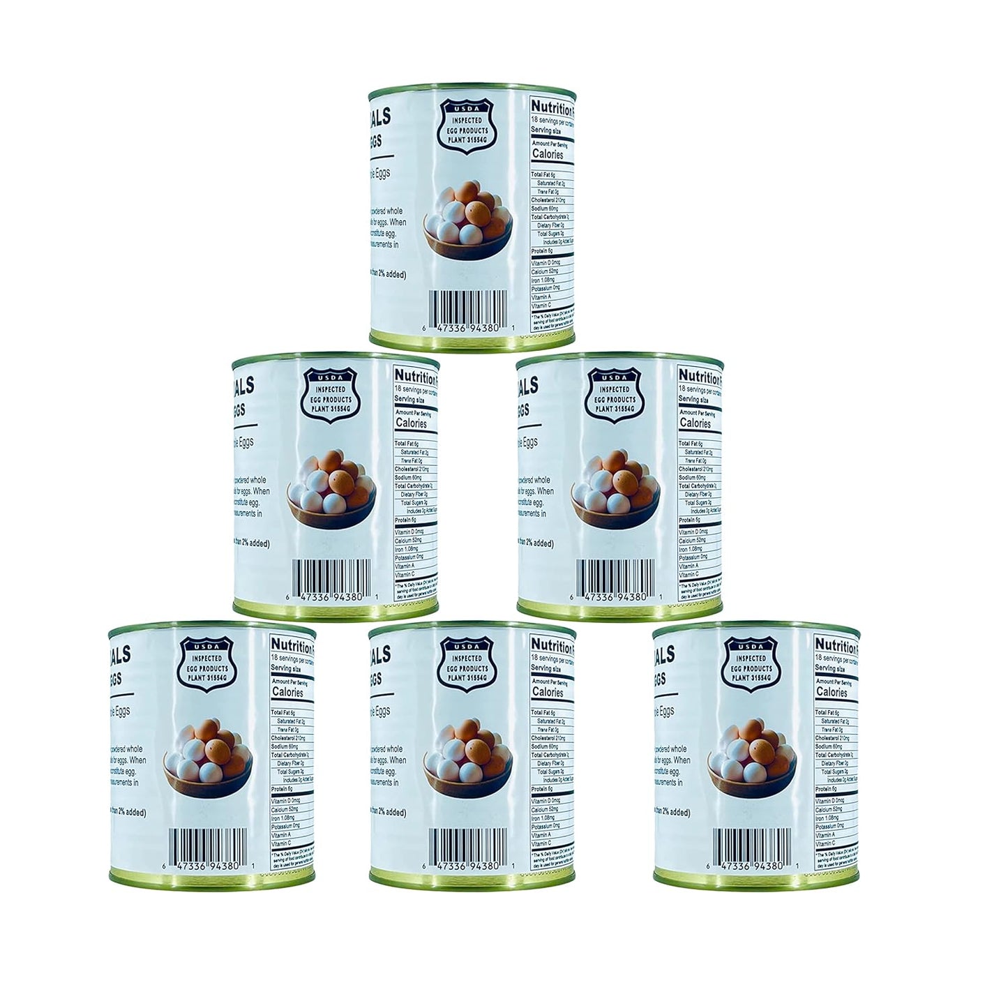 Powdered Whole Eggs 1 Half-Case\/6 Cans | Long Term Storage (10 years shelf life) Emergency Supply | Hiking, Backpacking & Camping | Easy Prep Survival Food | #2.5 Size Can (8 oz per can)
