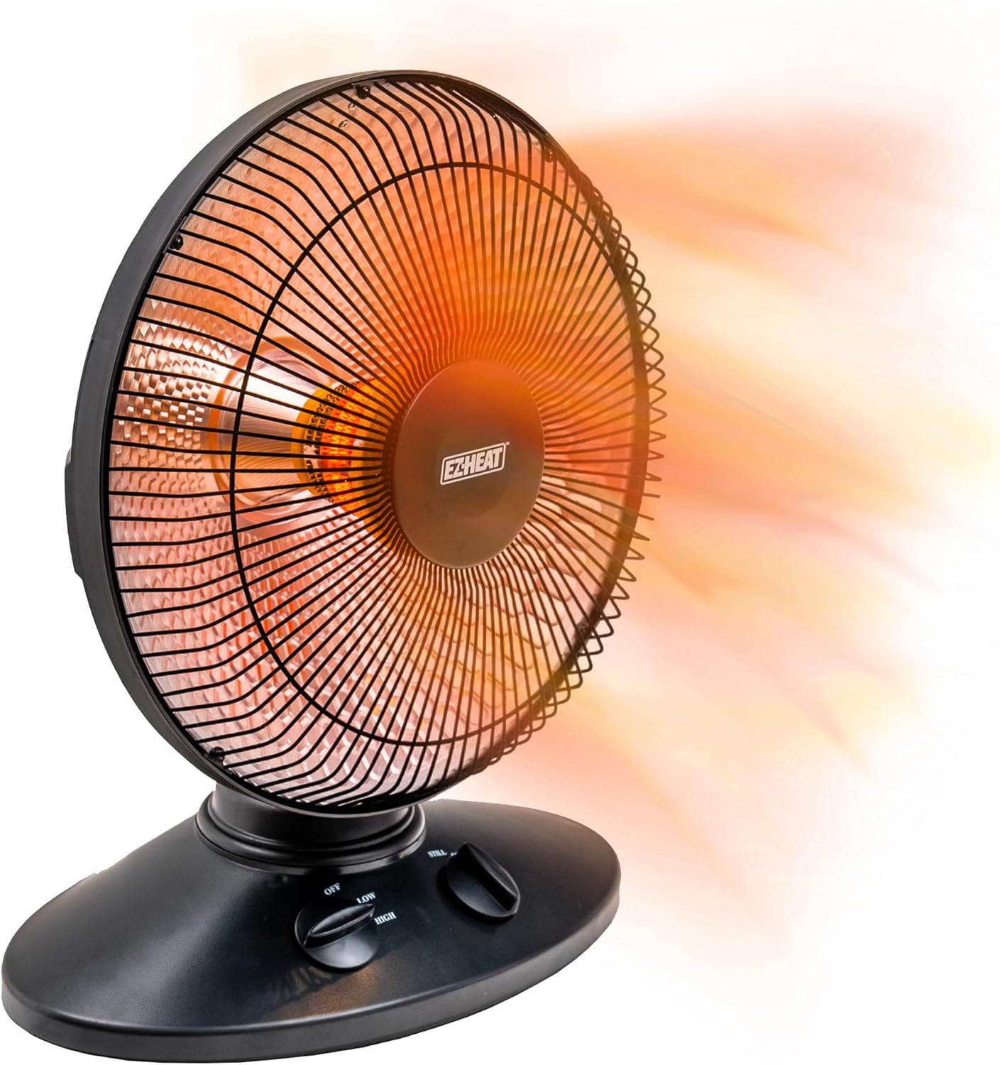 1,000-Watt Indoor Parabolic Dish Space Heater with 70-degree Wide Oscillation and Dual Heat Settings, Adjustable Tilt, Tip Over Switch & Overheat Protection Sensor, MT-BFGD-8C