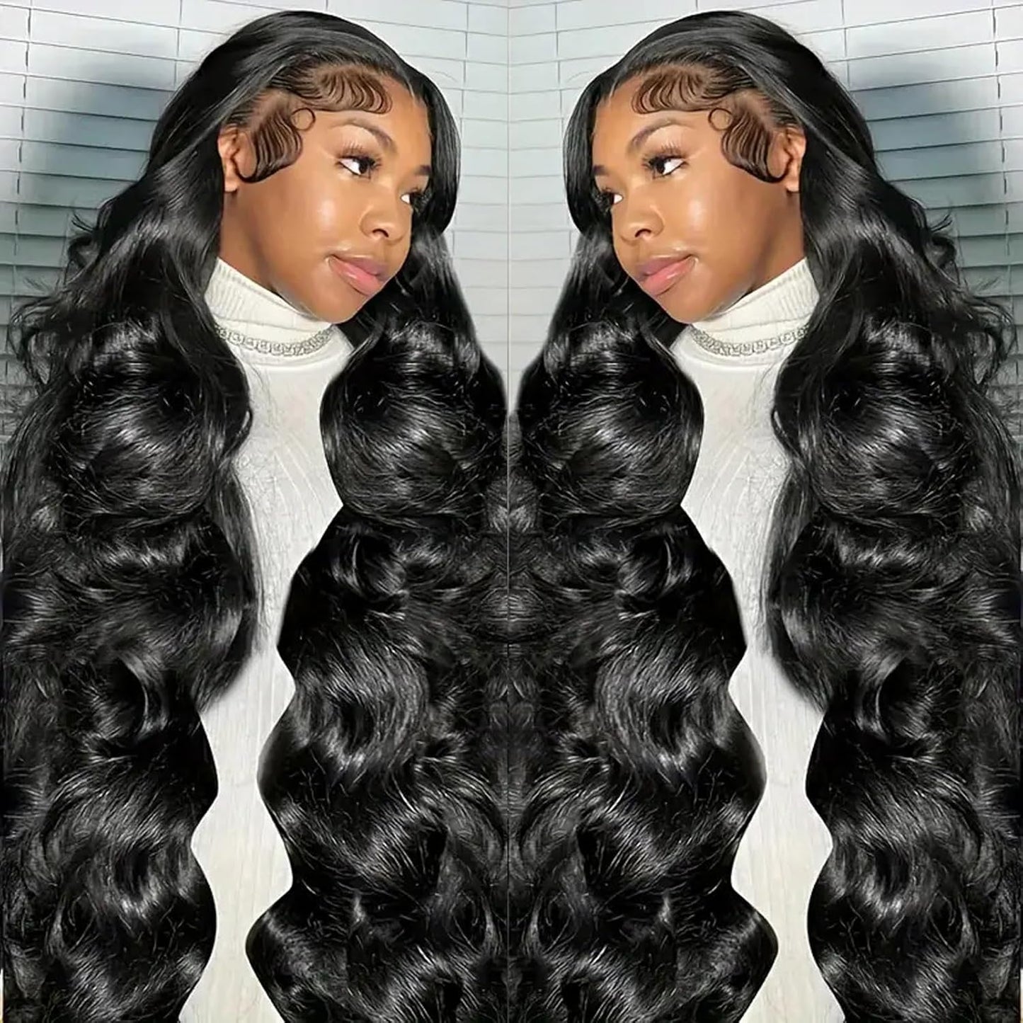 13x6 HD Lace Front Wigs Human Hair Body Wave Pre Plucked 250 Density 18 inch Black Wavy Wig