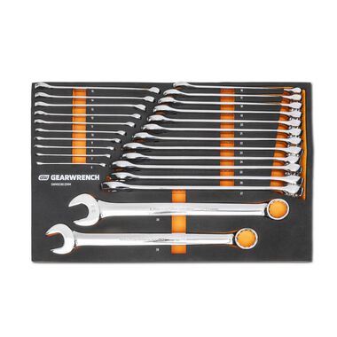 GEARWRENCH 12 Point Long Pattern Combination Metric Wrench Set in Foam Storage Tray 24pc