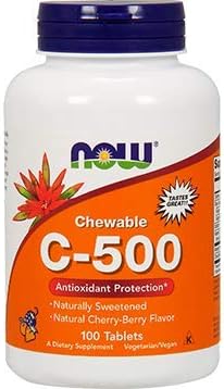 Now Foods Vitamin C-500 Cherry Chewable, 100 Tabs