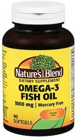Nature's Blend Omega-3 1000mg - 90 Softgels, Pack of 3
