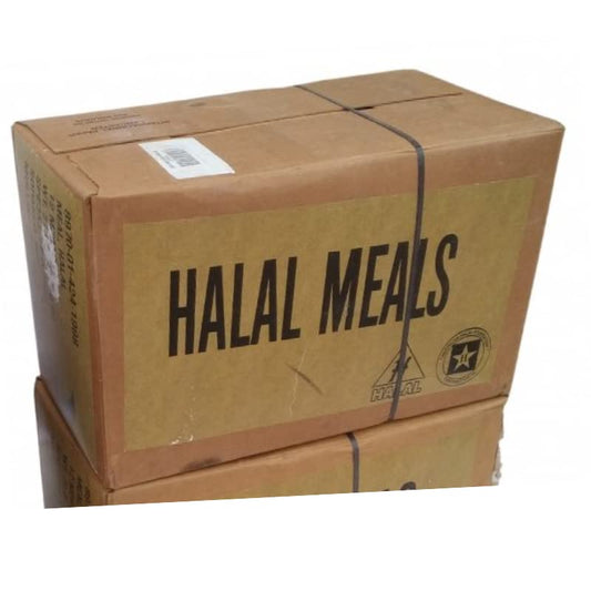 Certified HALAL Food MRE Case, Long Term Survival Military Camping Hiking, Genuine 12 Meals Ready to Eat - 2023 insp date or newer