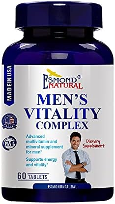 (5 Pack) Esmond Natural: Men's Vitality Complex (Advanced Multivitamin and Mineral Supplement for Men. Supports Energy and Vitality), GMP, Natural Product Assn Certified, Made in USA - 300 Tablets