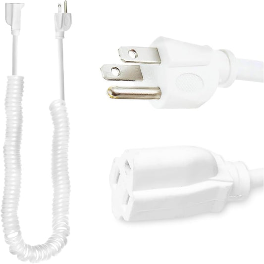 Iron Forge Cable SJEOW White Outdoor Coiled Extension Cord 6 ft,13 Amp Oil Resistant & Flame Retardant 3 Prong Coiled Electrical Wire 6ft for Indoor & Outdoor, Great for Outside Lights Decor