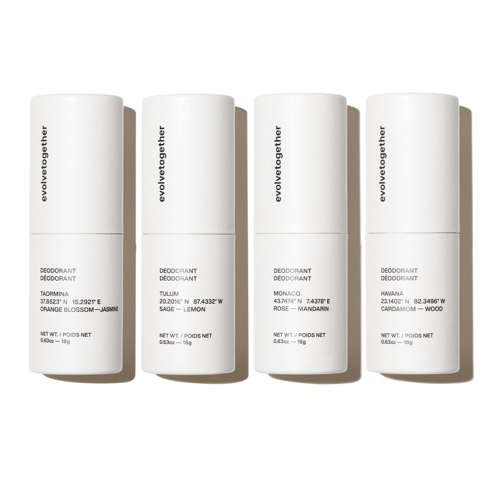 evolvetogether Plant-Powered Natural Luxury Deodorant for Women & Men | Neutralizes Odors, Soothes Skin | Body Heat Activated Fragrance | Vegan, Cruelty-Free | Made in USA (Discovery)