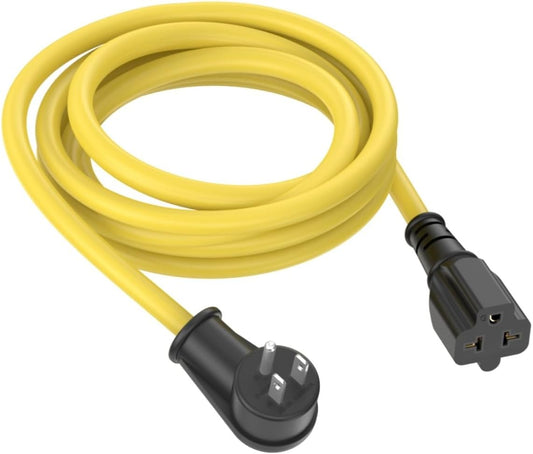 10-Ft 12AWG 90-Degree 15 Amp Household Plug to 20-Amp Extension-Cable,Nema 5-15P to 5-20R,5-15P to 6-15R/20R T Blade 20Amp to 15Amp Right-Angle Heavy Duty Extension-Cord,125V 15A to 20A AC Power Cord