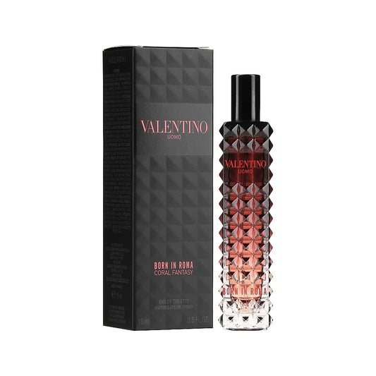 Valentino Uomo Born In Roma Coral Fantasy Perfume for Men Mini EDT Travel Spray 0.15 Fl Ounce
