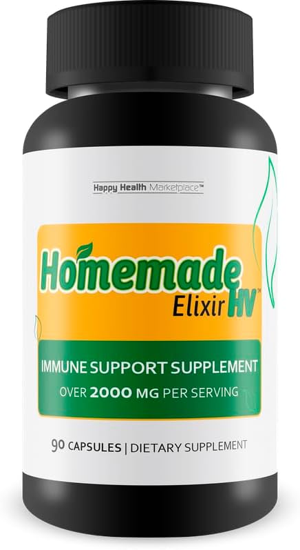 Homemade Elixir HV - Our Best Immune Support Supplement - Herbal Vitamin Immune Support Capsules - Our Best Immune Pills Nature Vitamin D Zinc C Best Herbs Vitamins - Vitamins Immune Support Pills