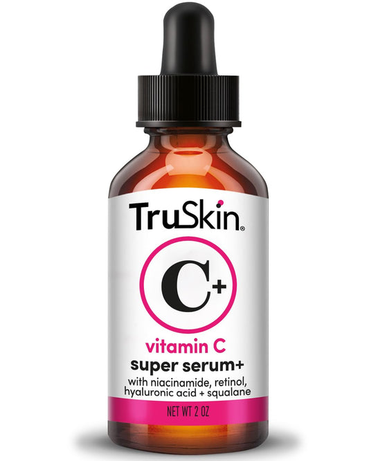 TruSkin Vitamin C Super Serum with Niacinamide, Retinol, Hyaluronic & Salicylic Acid (BHA) - All-in-One Anti Aging Facial Serum for Brightening, Firming, and Fading the Look of Dark Spots, 2 Fl Oz