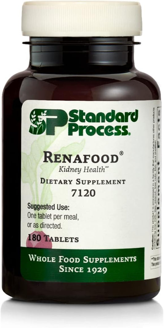 Standard Process Inc. Renafood - Whole-Food Based Kidney Health Support - Supplement with Kidney Bean, Renal Vitamins, Spanish Moss, Lactose, Organic Sweet Potato, Beet Root - 180 Tablets