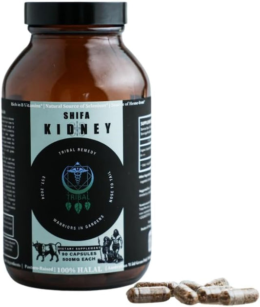 Pure Australian Beef Kidney Capsules - Halal, Organic, Grassfed Beef Kidney Supplement - Rich in Vitamins, Minerals, Peptides and Enzymes - Dehydrated Grass Fed Beef Kidney - 90 Kidney Capsules