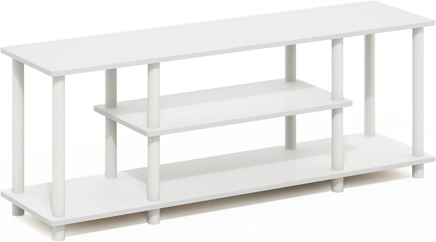 Furinno Turn-N-Tube No Tools 3D 3-Tier Entertainment TV Stands, White\/White
