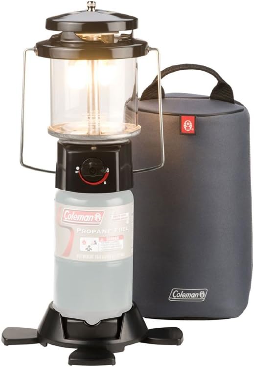 Coleman Deluxe PerfectFlow Propane Lantern with Plush Carry Case, 970 Lumens Lantern with Adjustable Brightness & Carry Case for Easy Packing & Storage, Great for Camping, Power Outage, & More