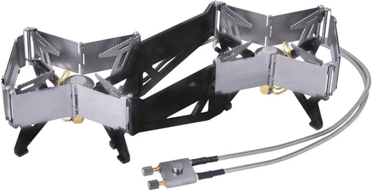 Double Head Windproof Backpacking Stove Portable Outdoor Camping Furnace Fire Switch Free Adjustable Control Gas Stove