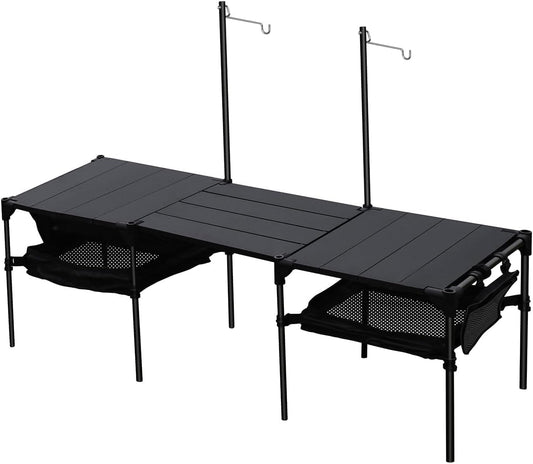 AnYoker Camping Tent Table Picnic Beach Portable Folding Table Including One Carry Bag Fold Up Outdoor Side Table (S Set)