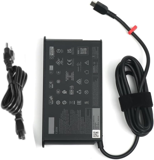 135W USB C AC Adapter Charger for Lenovo ThinkPad Z16 P16s P15s P14s E16 E15 E14 T16 Yoga/Slim Pro 9 7 6 7i 9i Book 9 ThinkBook 16 14p 14 15 14s IdeaPad Slim/Pro 9 7 5 Legion 9 Laptop ADL135YSDC3A