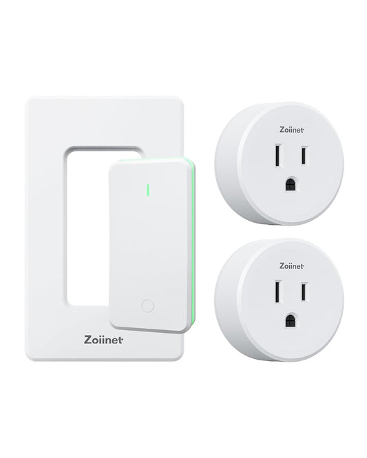 Zoiinet Remote Control Outlet Plug Switch, Buckle Design & Removable Wireless Light Switch, No Wiring Needed, 300 ft, 15A\/1500W, Programmable, for Household Appliances(2 Pack)