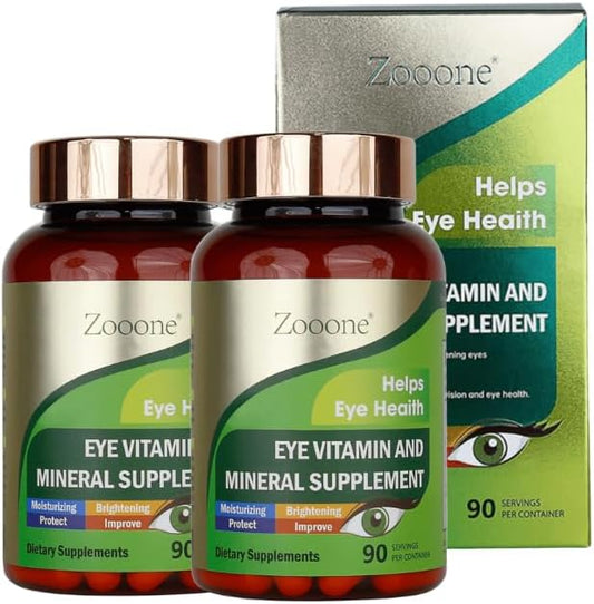zooone- Lutein Eye Vitamins Supplement for Macular Health and Dry Eye, Contains Lutein, Zinc, Vitamins C\/E & Zeaxanthin to Support Eye Health, 90 Tablets (2)