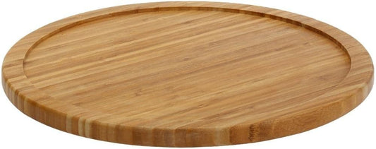 YBM Home Bamboo Wooden Non-Skid Lazy Susan Turntable Fully Rotating Pantry Cabinet