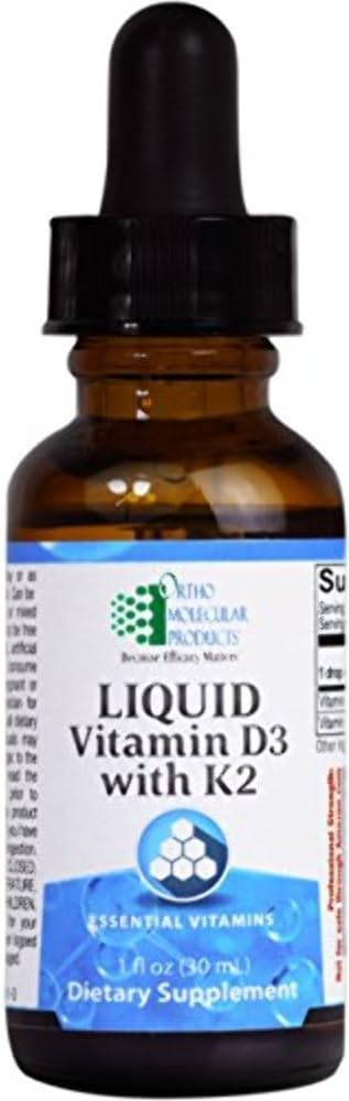 Ortho Molecular - Liquid Vitamin D3 with K2 - 1 OZ Liquid