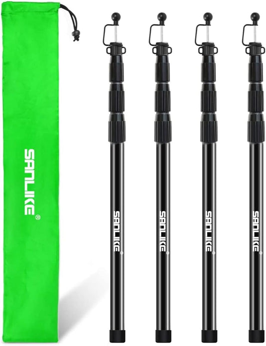 Tent Poles for Tarp, 8.2' Fiberglass Tarp Poles Set of 4, Tent Poles Replacement, Telescoping Pole, Canopy Poles, Camping Poles for Rooftop Tents, Trekking Pole Tent for Rain Fly, Camper, Awning