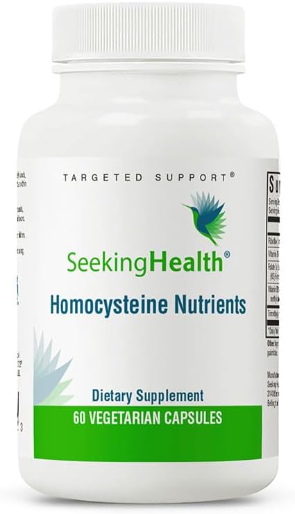 Seeking Health Homocysteine Nutrients, Formerly HomocysteX Plus, Support Homocysteine Level and Methylation, Vitamin B12, Folate (as L-methylfolate), MTHFR Gene Support (60 Capsules)