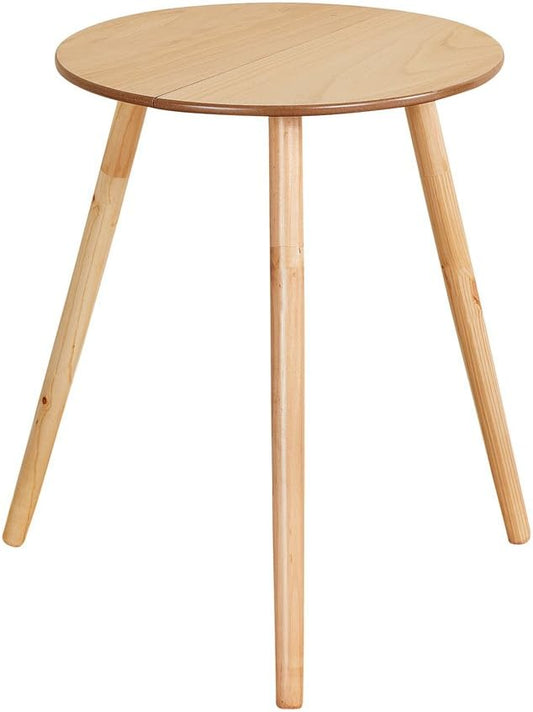 Collections Etc Wooden Round Side Accent Table, 20 Diameter x 25.5 Height Sturdy Classic Three-Legged Round Side Table for Use in Bedroom, Living Room or Entryway