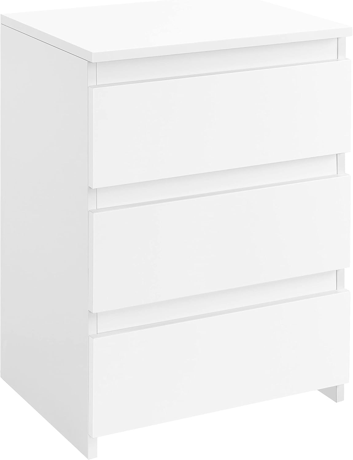 Yaheetech Nightstand with 3 Drawers, Wooden Bedside Table with Storage, Small Bedside Storage Cabinet Unit with Sturdy Base for Bedroom\/Small Space, White