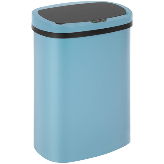 BestOffice Trash Can Broken-Resistant Plastic Touch Free High-Capacity Garbage Can with Lid for Bedroom Bathroom Home Office 49 Liter 13 Gallon Trash Can Automatic Kitchen Trash Can (1, Blue)