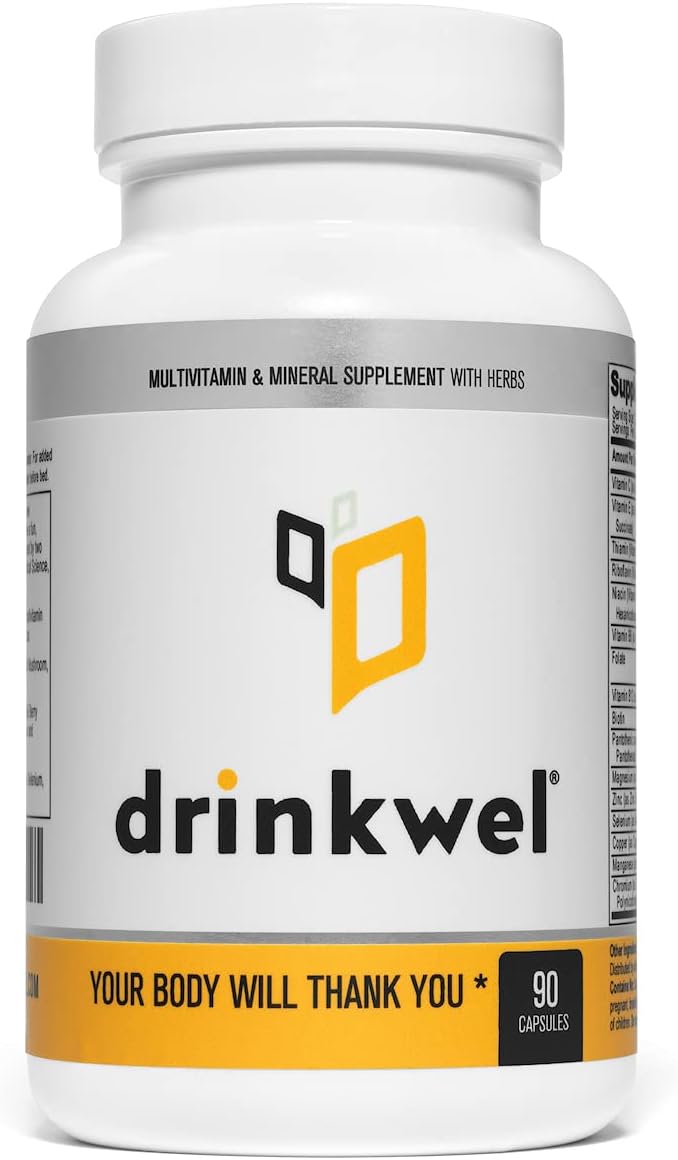 drinkwel for Liver Support & Detox Multivitamin, 90 Count (Pack of 1)